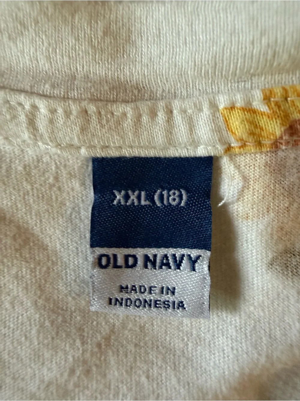 Girls Old Navy cream & yellow sunflower print crop top in XXL